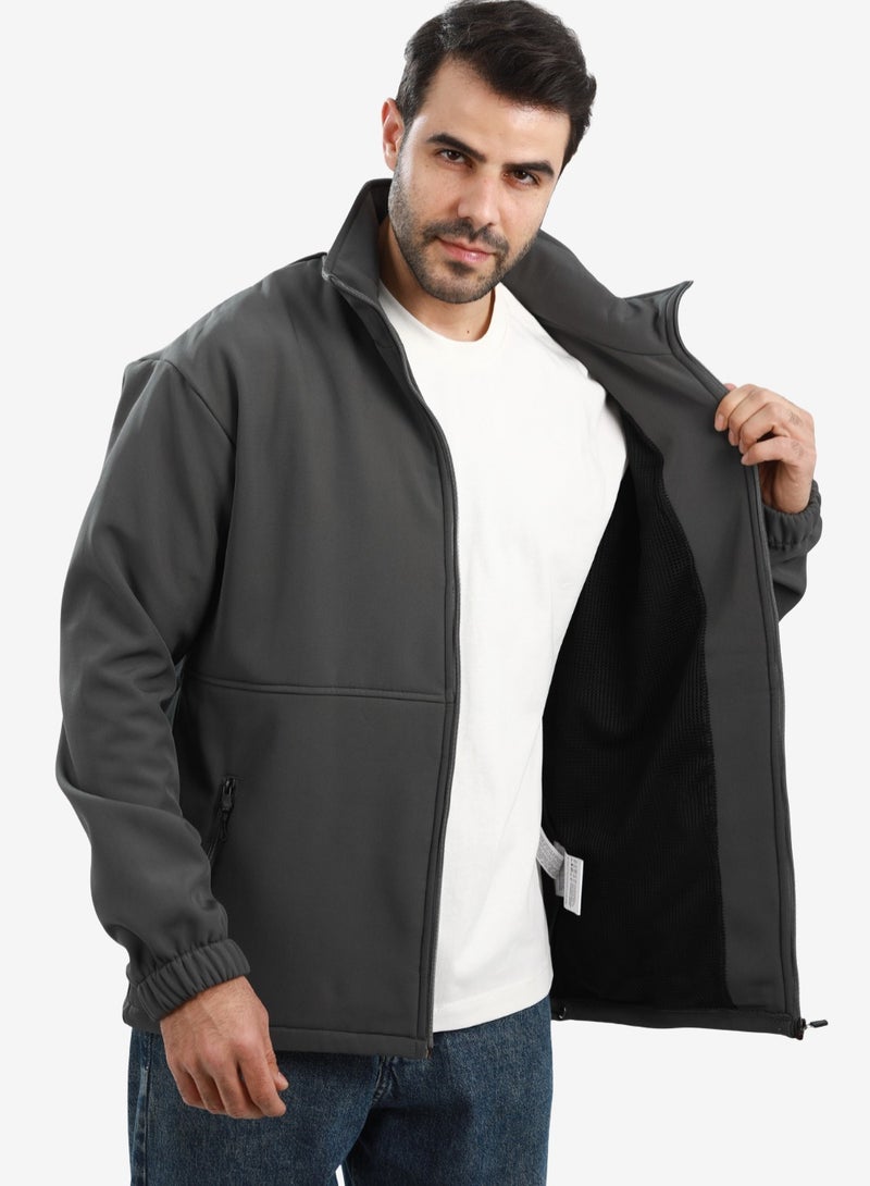 White Rabbit Men’s Softshell Water-Resistant Jacket – Windproof Lightweight Design with Full Zipper - Image 3
